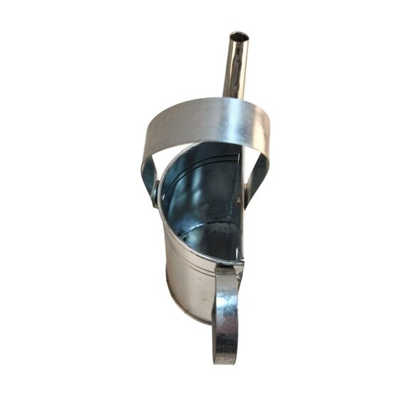 Silver Tin Watering Can With Long Spout & Movable Handle Wall Vase Country Gard - Picture 9 of 13